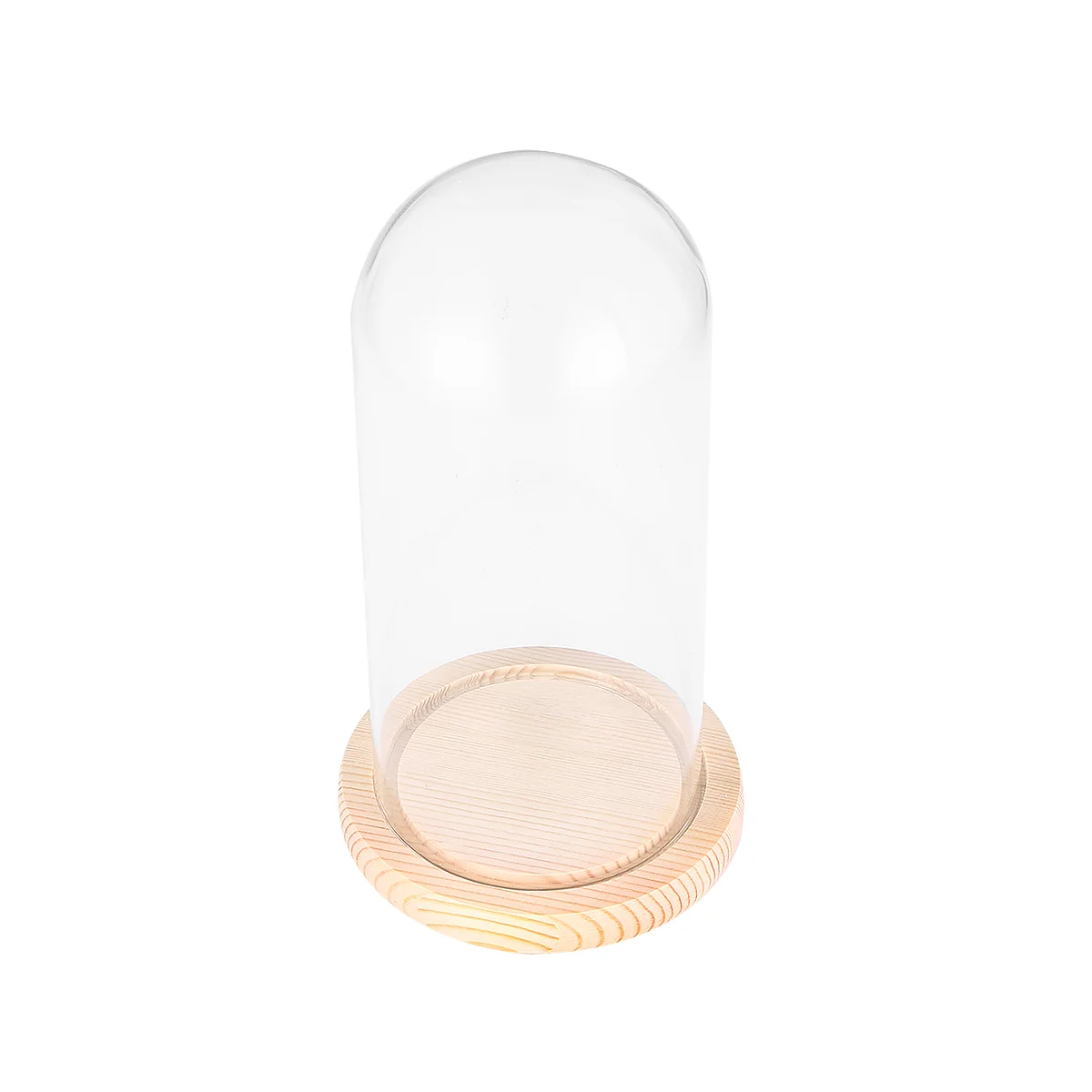 9 X24cm Valentine's Day Gift Flower Glass Cover Transparent Bell Jar Elegant Display Bamboo Dome Practical Romantic
