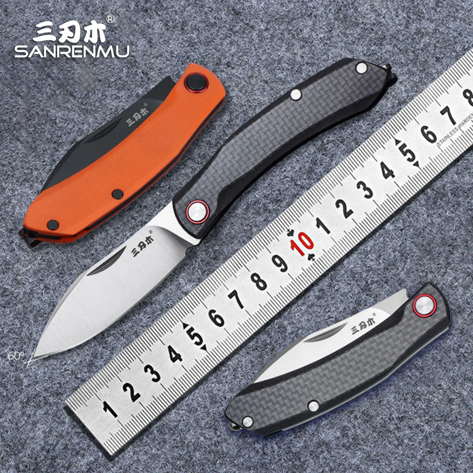 SANRENMU 7315 Pocket Folding Knife 12C27 Blade Outdoor Camping Fruit Cutting Hunting Portable Personalized Edc Rescue Tool Knife