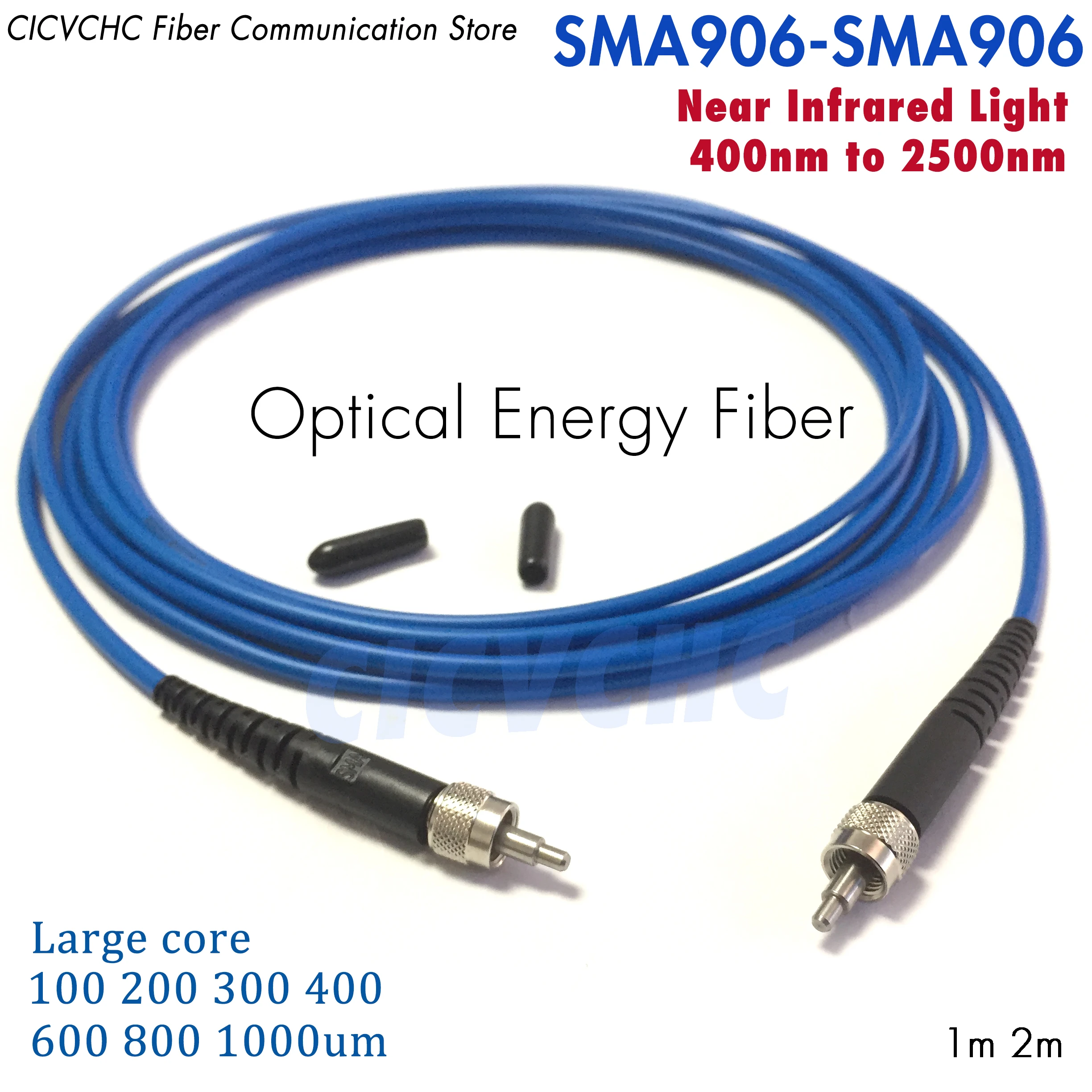 SMA906-SMA906 Energy Quartz Medical Fiber Optic with 100 to 1000um Large Core Near Infrared Light 400-2500nm Na0.22 Extend