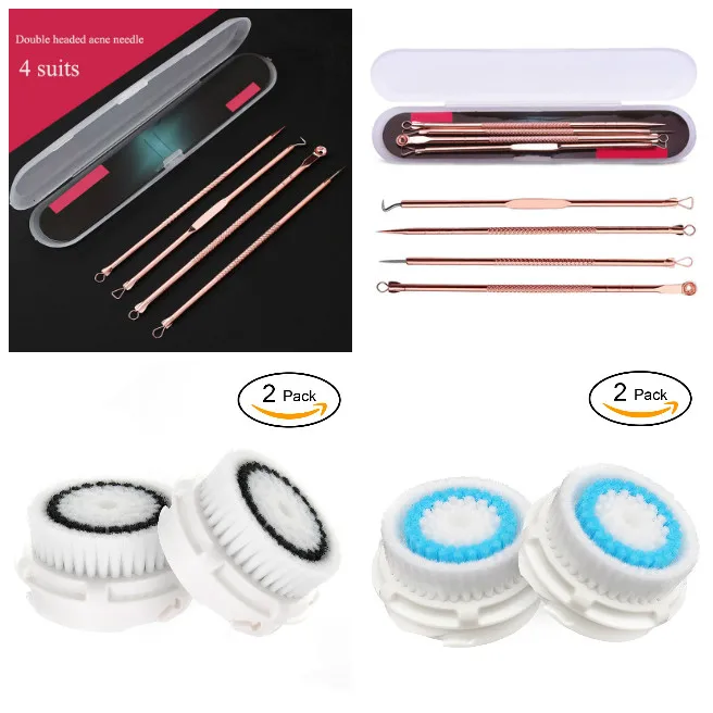 Agulhas de remoção de cravo inoxidável, Pimple Spot, Comedone Extractor, Cleanser, Beleza, Face Clean Care Tools, 4 pcs por conjunto