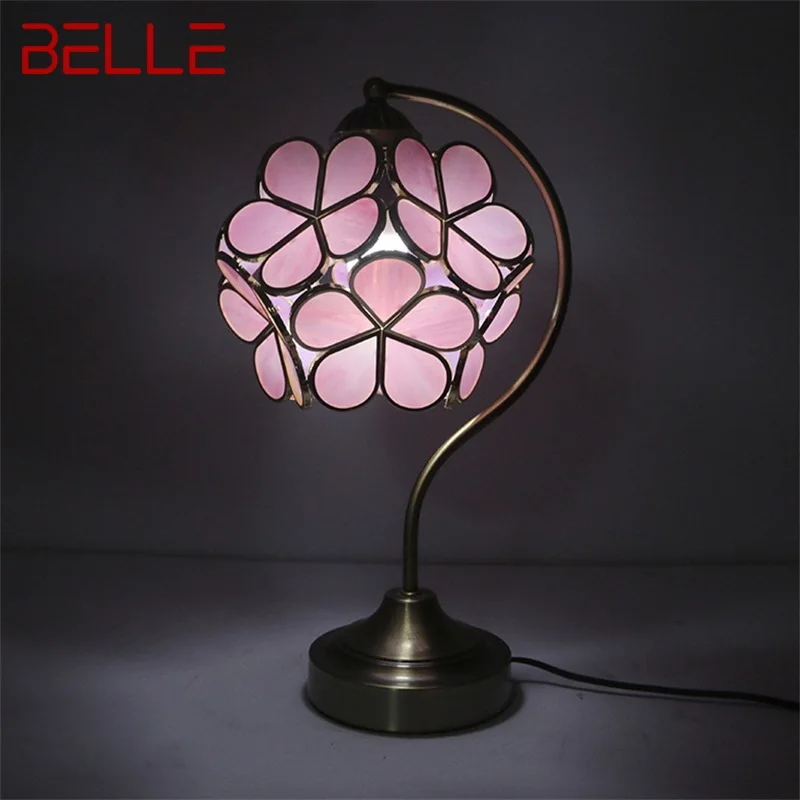 TEMAR Tiffany Table Lamp LED Modern Creative Pink Petal Desk Light For Home Living Room Bedroom Bedside Decor