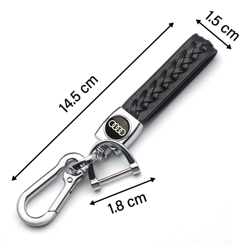 Leather rope keychain hand-woven buckle car keychain 3D car key suitable for Audi Sline TT S3 S4 S5 RS A3 A4 A5 A6 A7 Q3 Q5 Q7