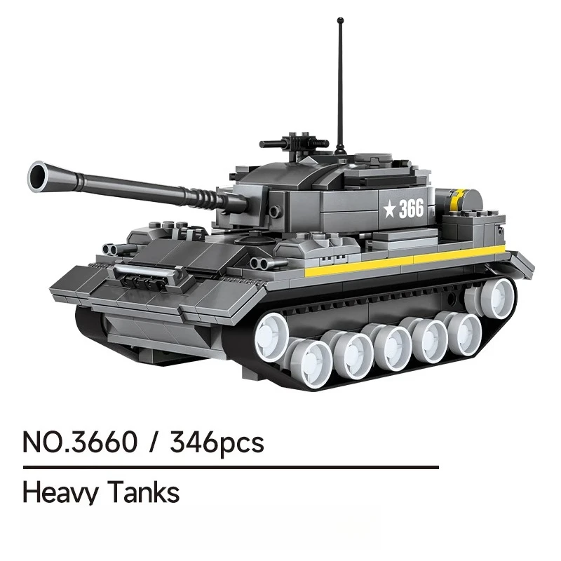 Klocki konstrukcyjne SEMBO - ciężki czołg, edukacyjny zestaw do składania dla dzieci, model samochodu z małych elementów, modne zabawki, ozdoby, prezenty urodzinowe
