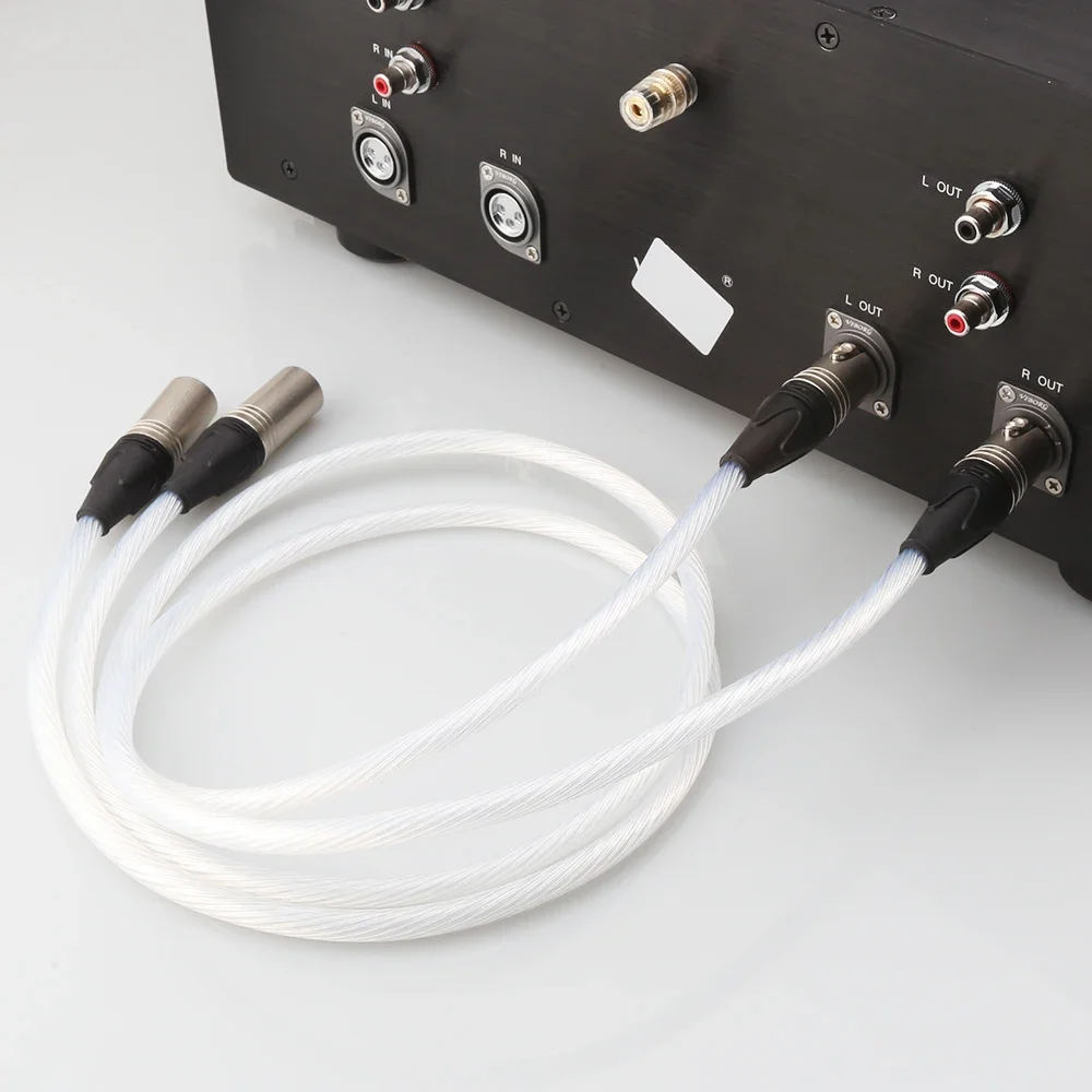 Hi-end pure silver Plated 5N OCC cable Hifi 2 XLR Male to 2 XLR Female Cable Balance Cable