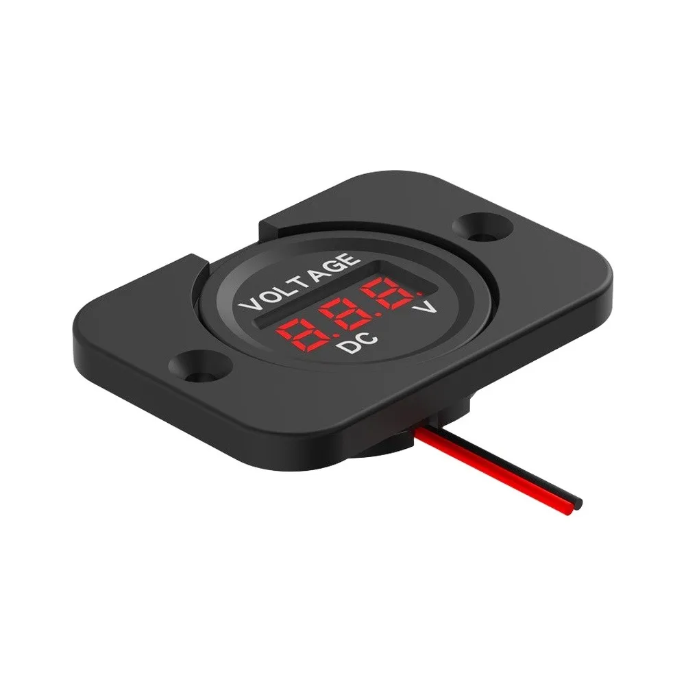 28mm Mount DC Voltmeter 4-30V Digital LED Display IP67 Waterproof for Automotive Marine and Recreational Vehicles