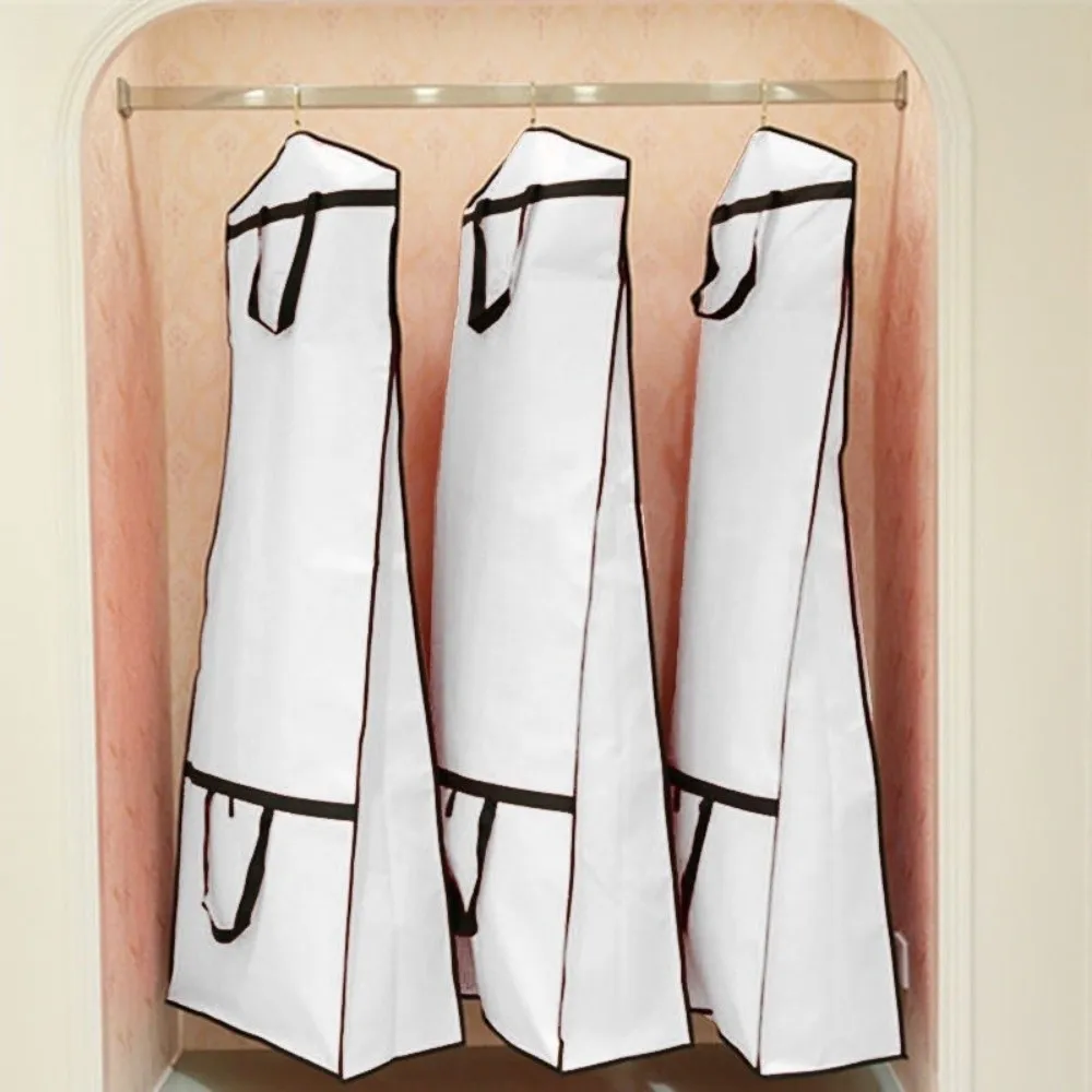 Funda Protectora para Vestido de Novia de Talla Grande, Funda Antipolvo de Doble Cara, Gruesa, de Tela No Tejida, Transpirable, Bolsa de Almacenamiento para Ropa