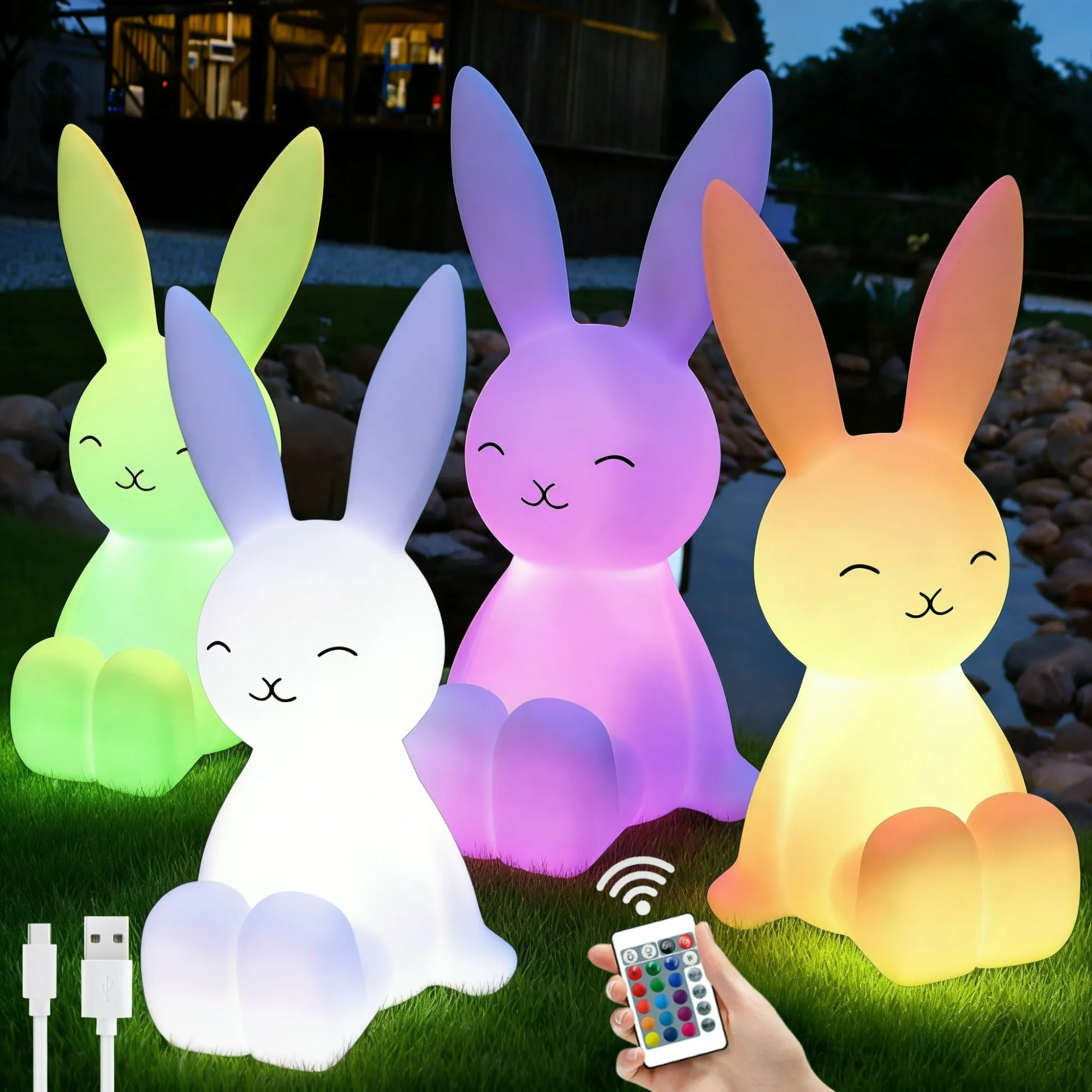 Cute Lighting Rabbit Mood Light Night Light LED Lights Amps for Room Writing Lamp Desk Lamp Children\'s Night Lamp Gift