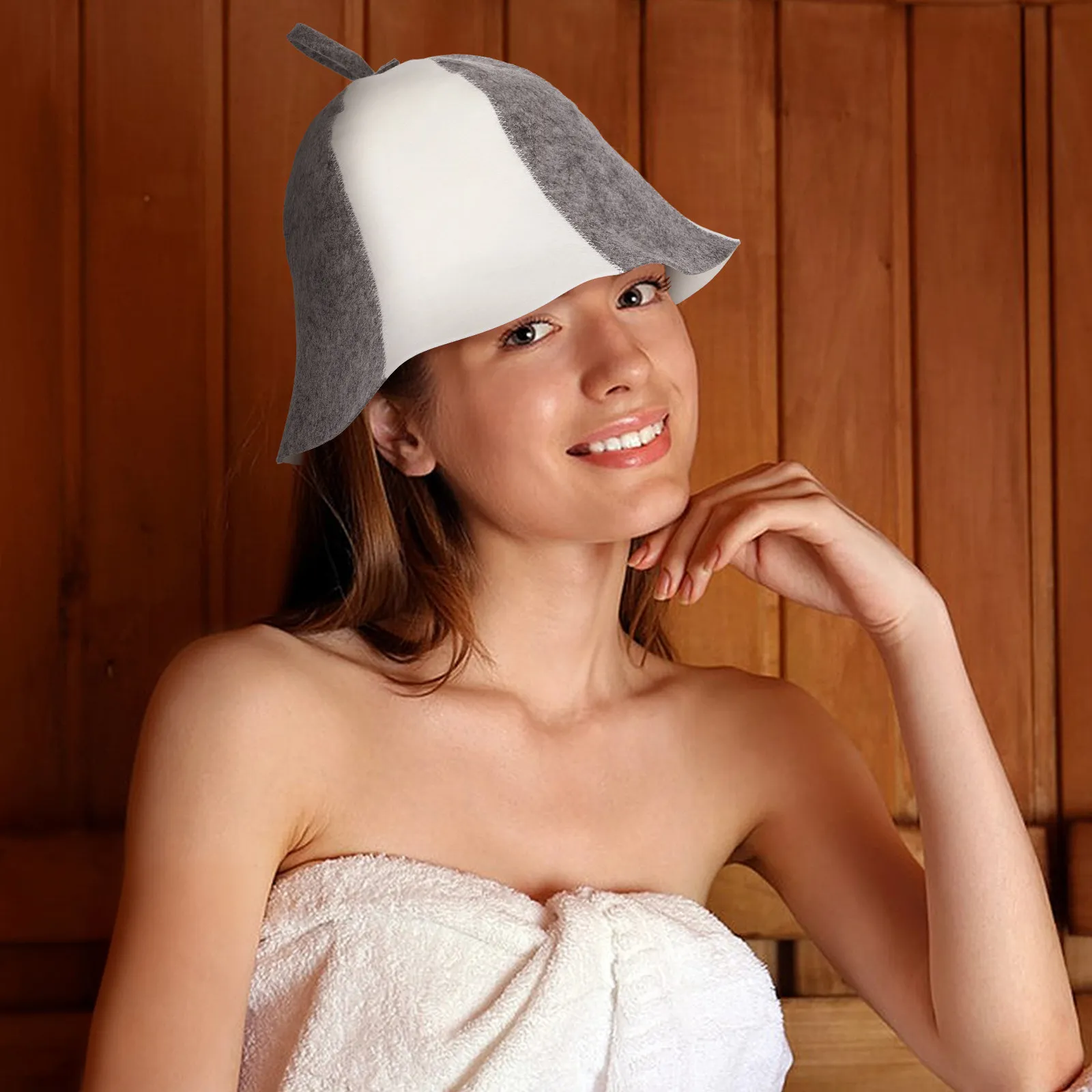 

2 Pcs Absorbent Felt Hats for Dry Sauna Spa Black Cap Insulated The Accessories Bath