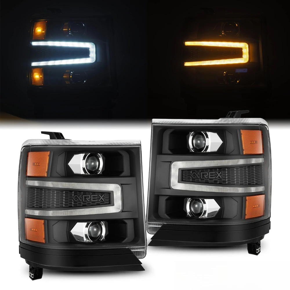 

Fit 16-18 Chevrolet Silverado 1500 LUXX-Series LED Projector Headlights Black
