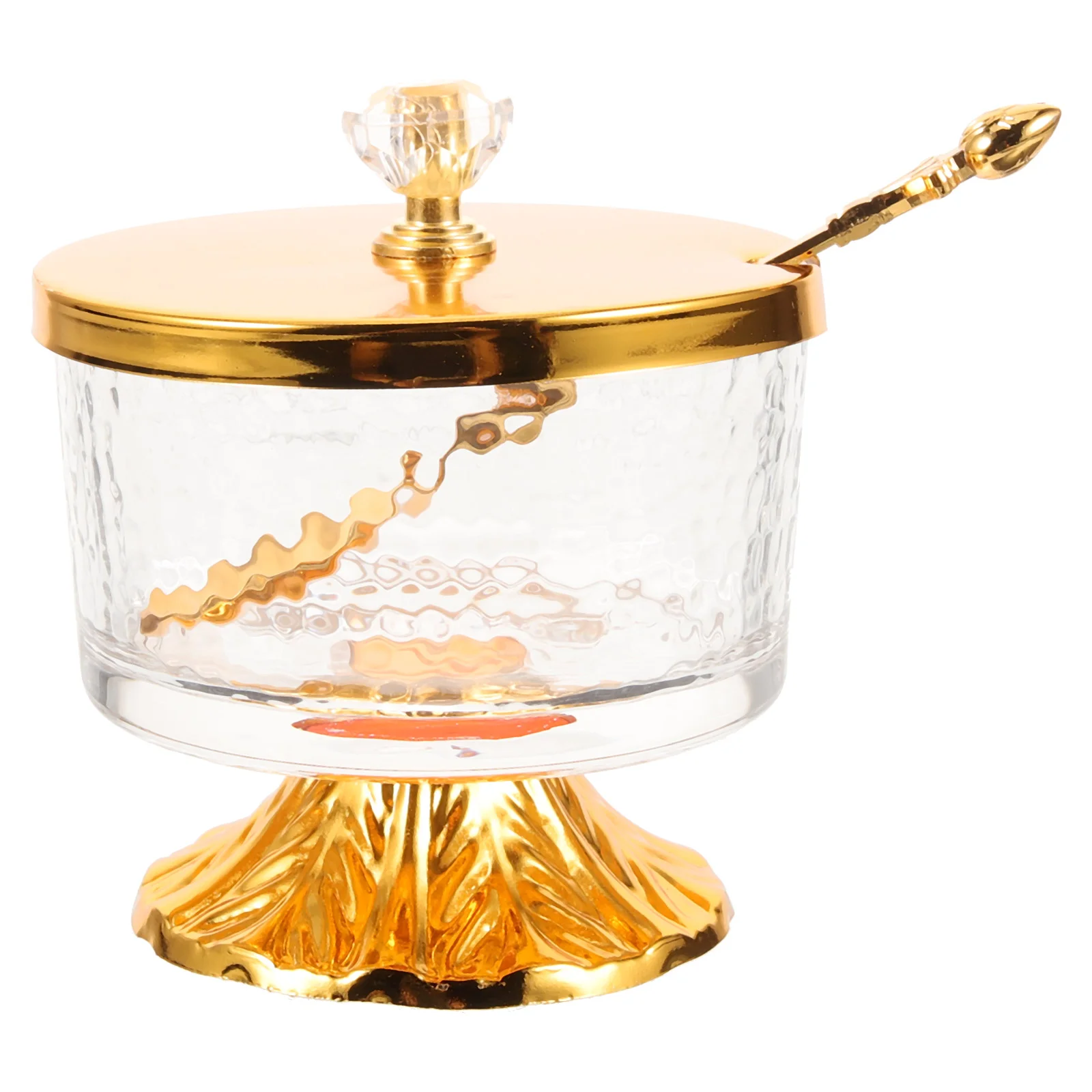 Recipiente de sal com tampa e colher de vidro para biscoitos, açúcar para café, bar, pepperoncini
