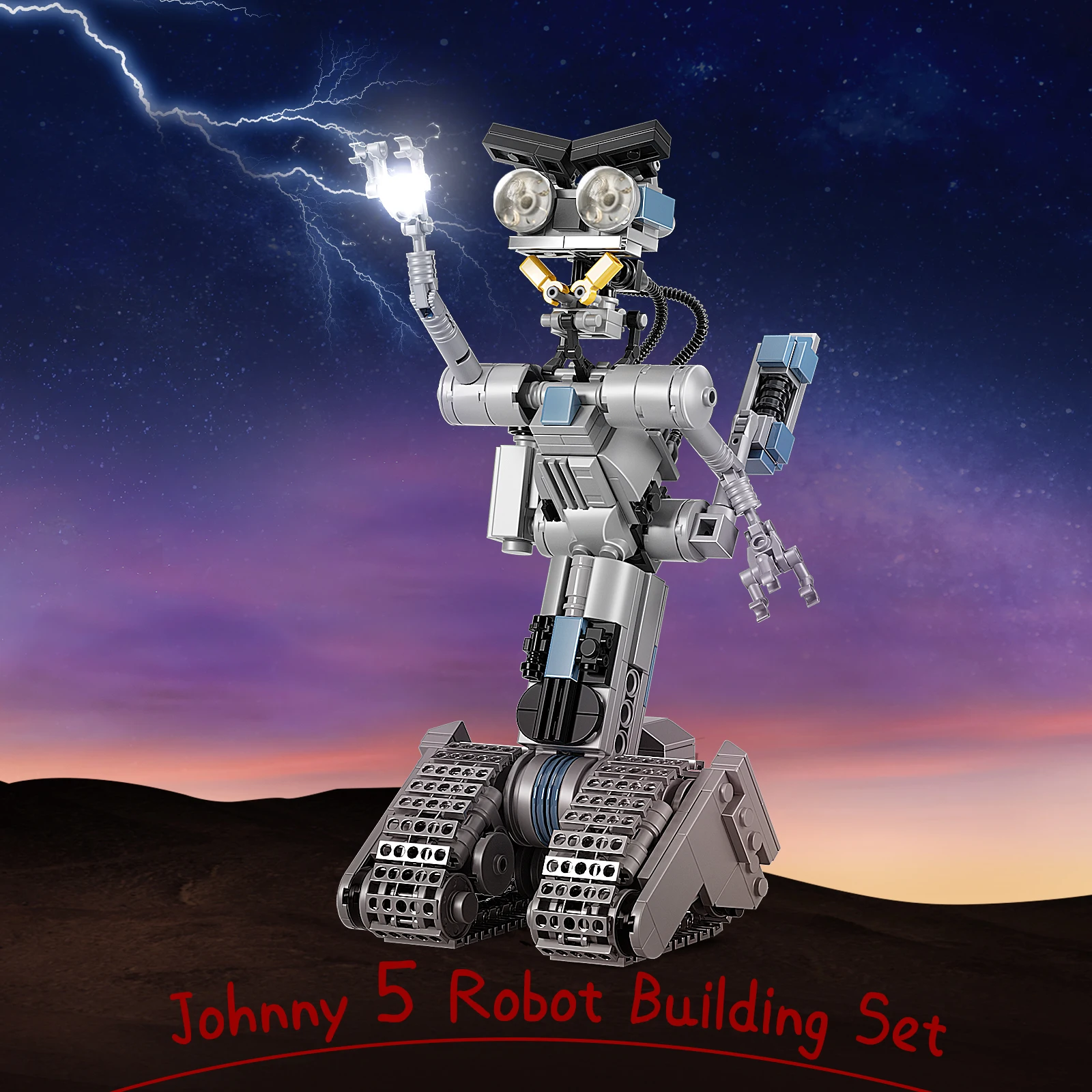 MOC nowy zwarcie Johnny 5. Mech zestaw klocków budowlanych wojskowy emocjonalny model robota zabawki dla dzieci prezenty