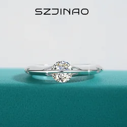 Rotatable 1CT Moissanite Ring 925 Sterling Silver D Color for Women Wedding Band Trendy Anniversary Gift Madam Fine Jewelry
