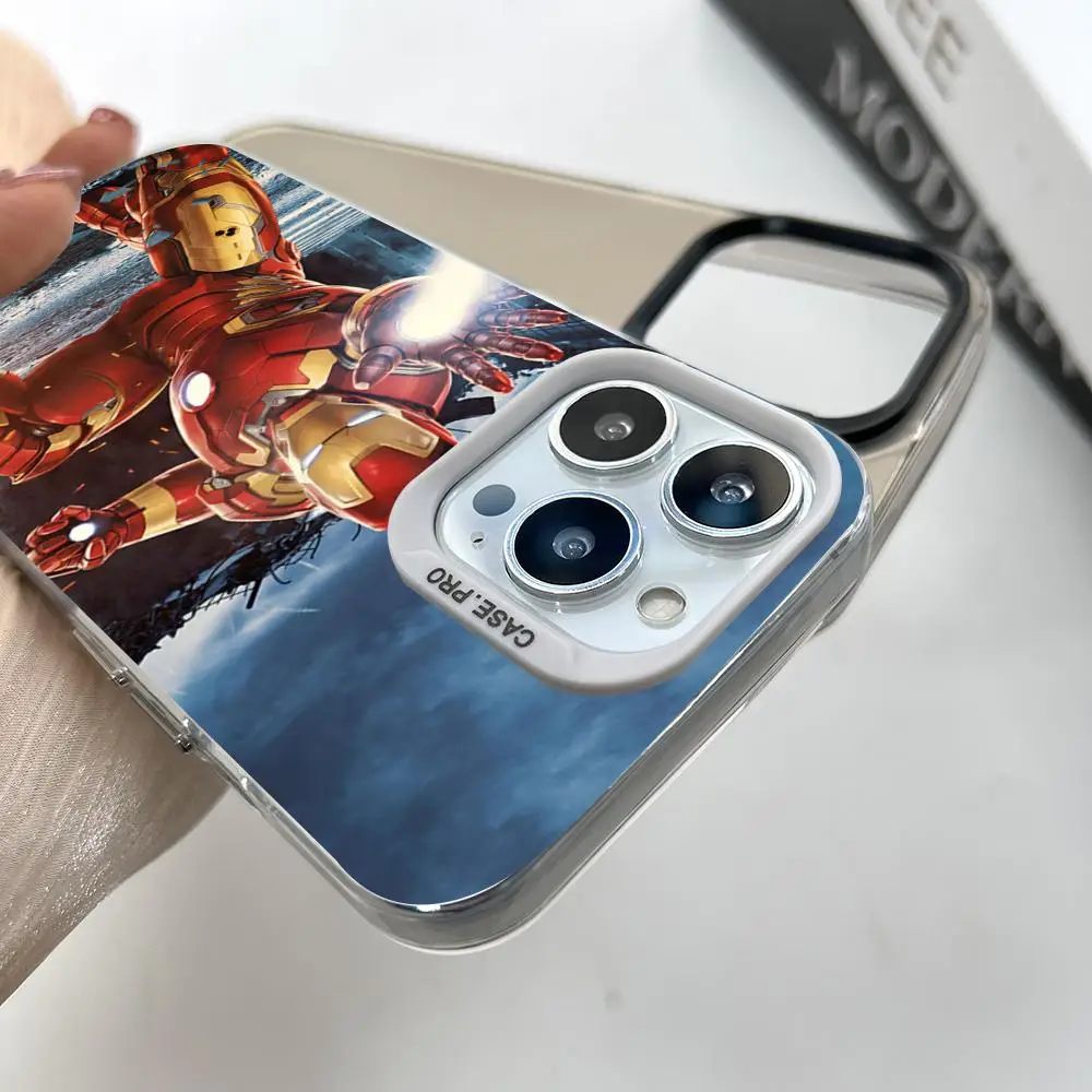 Marvel's Iron Man MINISO Mouse Pad Silver Popular In Korea Wholesale Case For IPhone 16 15 14 13 12 Pro XR Shockproof Color Cov