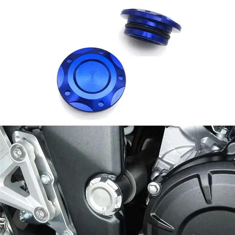 Durable-Motorcycle Frame Hole Plug Cap Kit Body Decoration Screw For YZF R25 R3 MT25 MT03 2014-2023 Blue