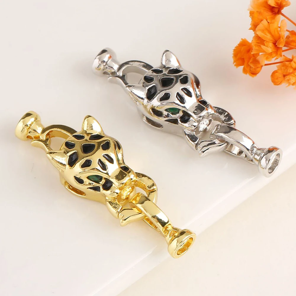 Juya 18K Gold Plated Flower Pendant Connector Fastener Hook Clasps Accessories For DIY Women Needlework Pearls Jewelry Making