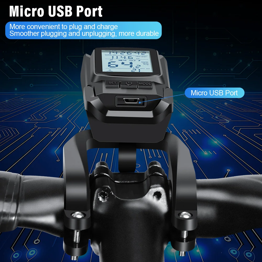 Bike Headlight GPS Speedometer Horn 3 in 1 Multifunctional Rechargeable Bicycle Front Lamp Cycling Computer MTB Bike Accessories