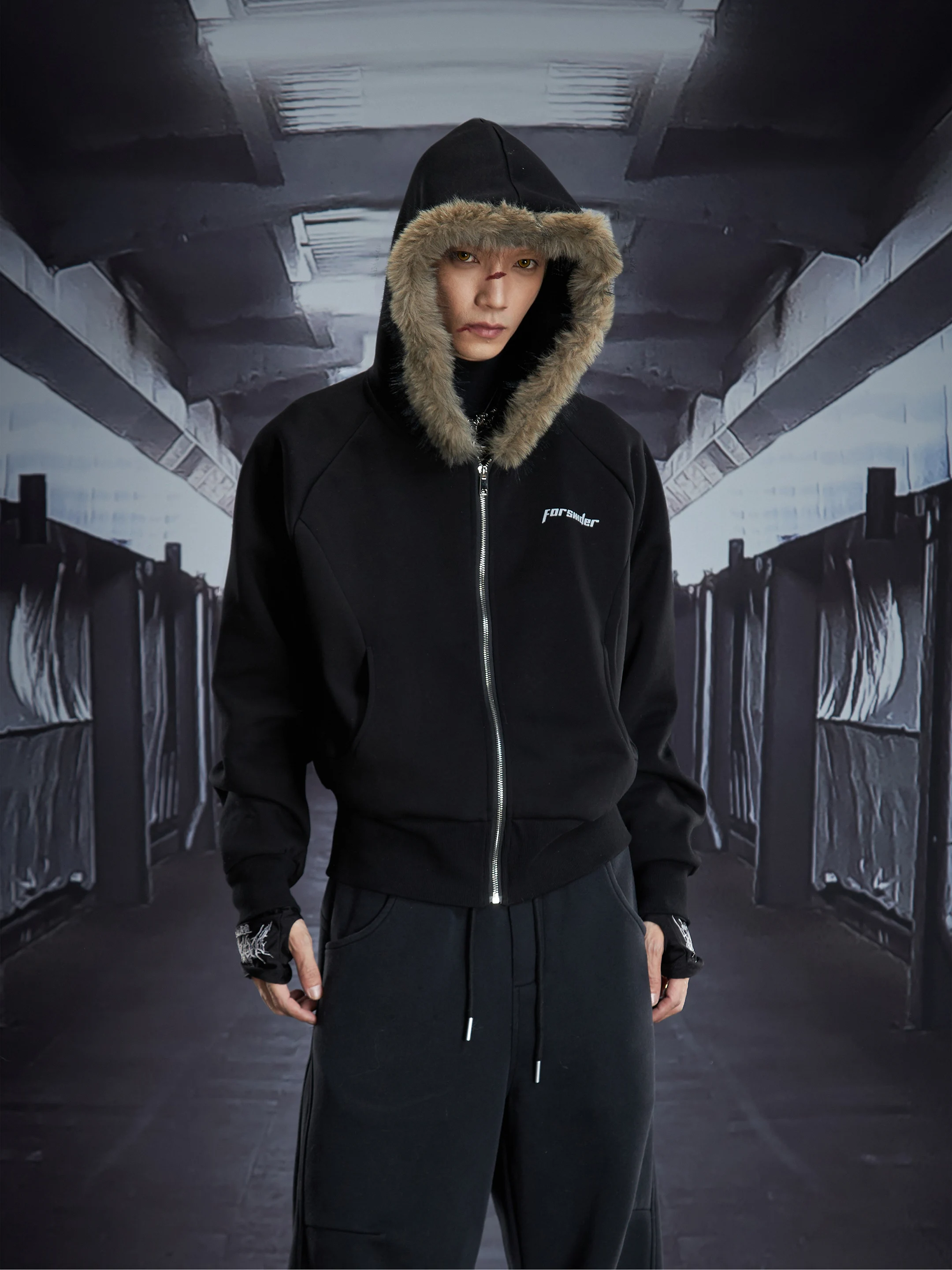 Fashion Trend Loose Casual Hooded Short Sweatshirt Spring Autumn Thin Youth Popular Stylish Zipper Jacket for Men