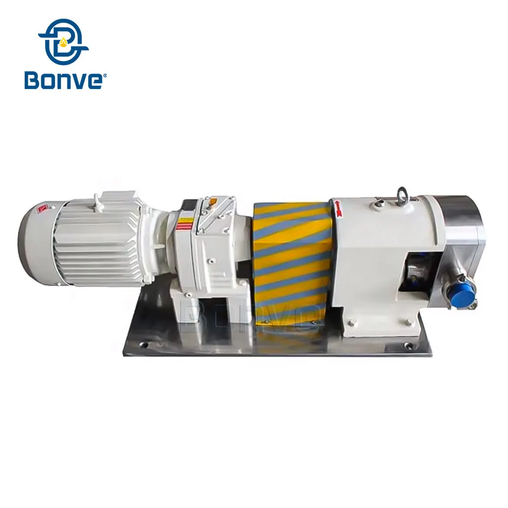 Food Grade Safety Valve Built-in Tri Lobe Pump 3HP Electric Motor Mechanical Seal 1.2Mpa Pressure Honey/Electric High Viscosity