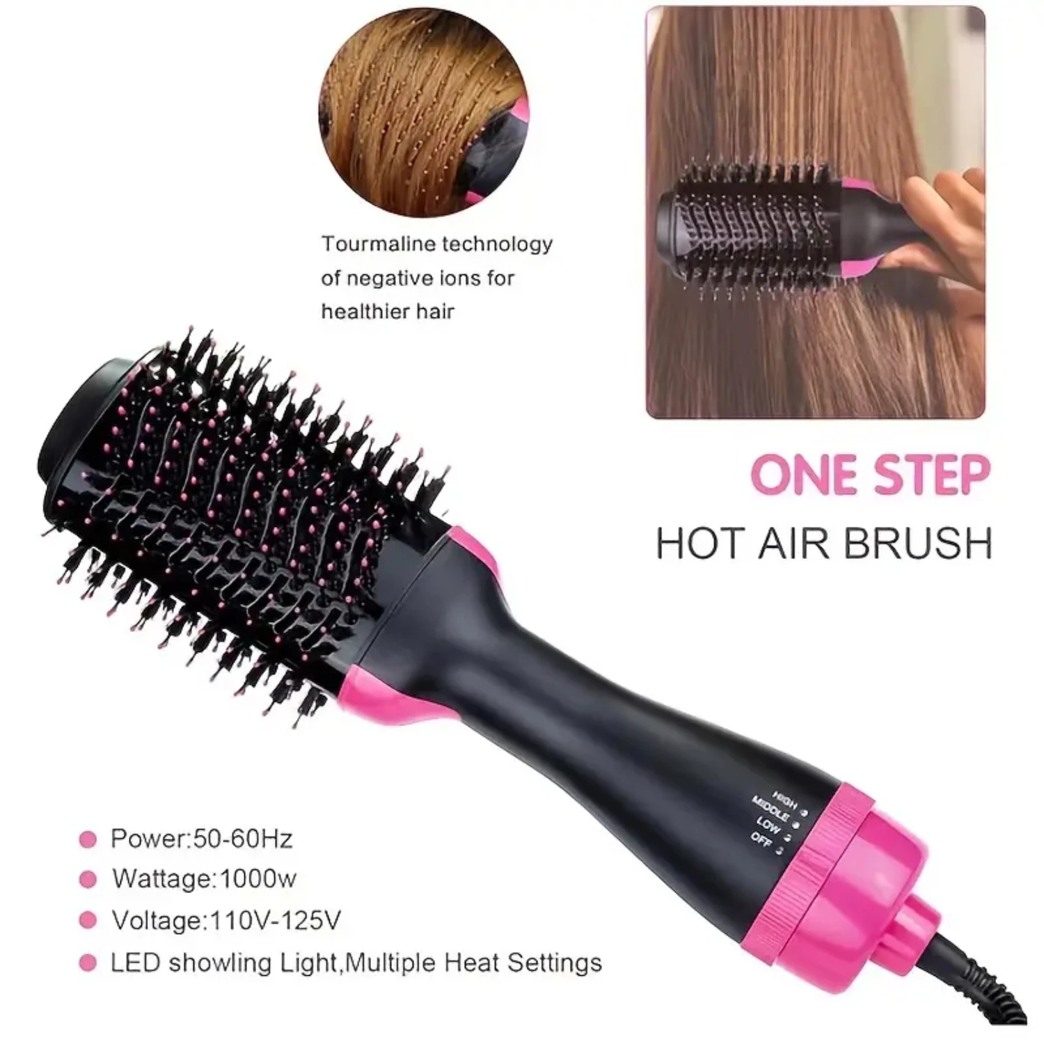 3-in-1 Professional Hair Dryer and Styler Comb, Multi-Function Heated Straightening Brush for Women's Hair | Professional One-St