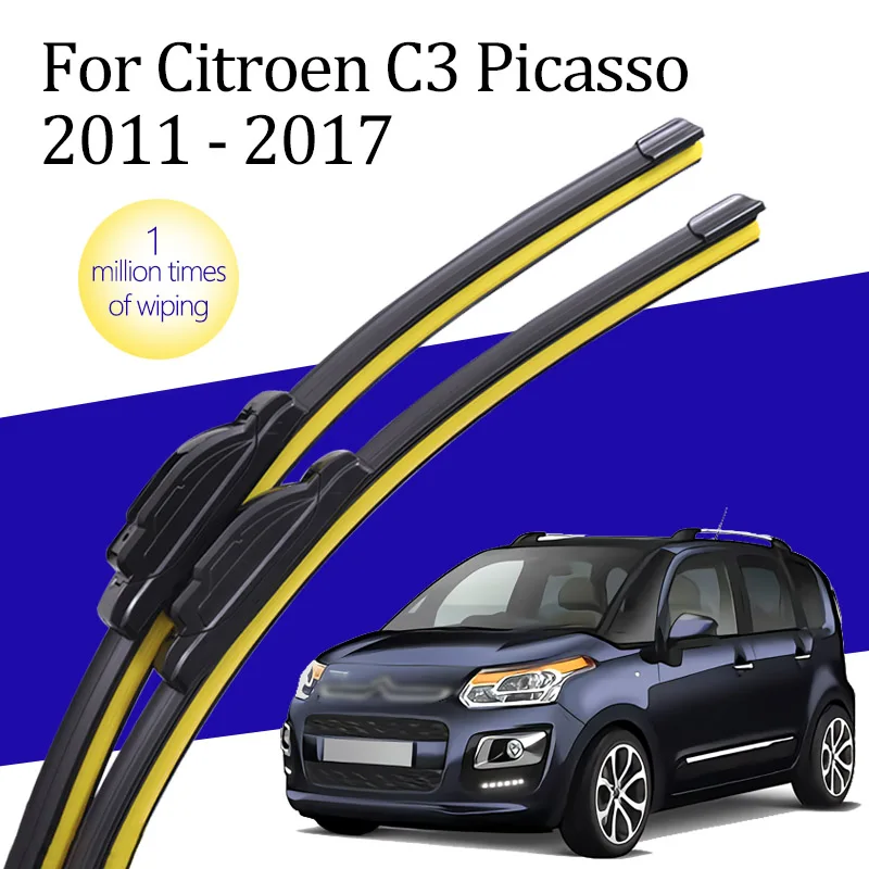 

Щетка стеклоочистителя для автомобиля Citroen C3 Picasso 2011-2017 Автомобильная передняя щетка стеклоочистителя из натурального каучука HD, бесшумные автомобильные аксессуары