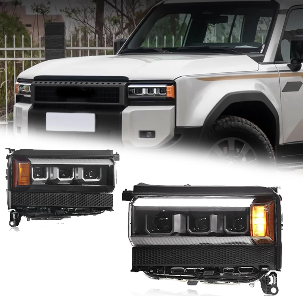 

Светодиодные фары для TOYOTA PRADO LC250 24-25 RHD High Style Led DRL Автомобильные фары в сборе Сигнальные аксессуары Модифицированная лампа