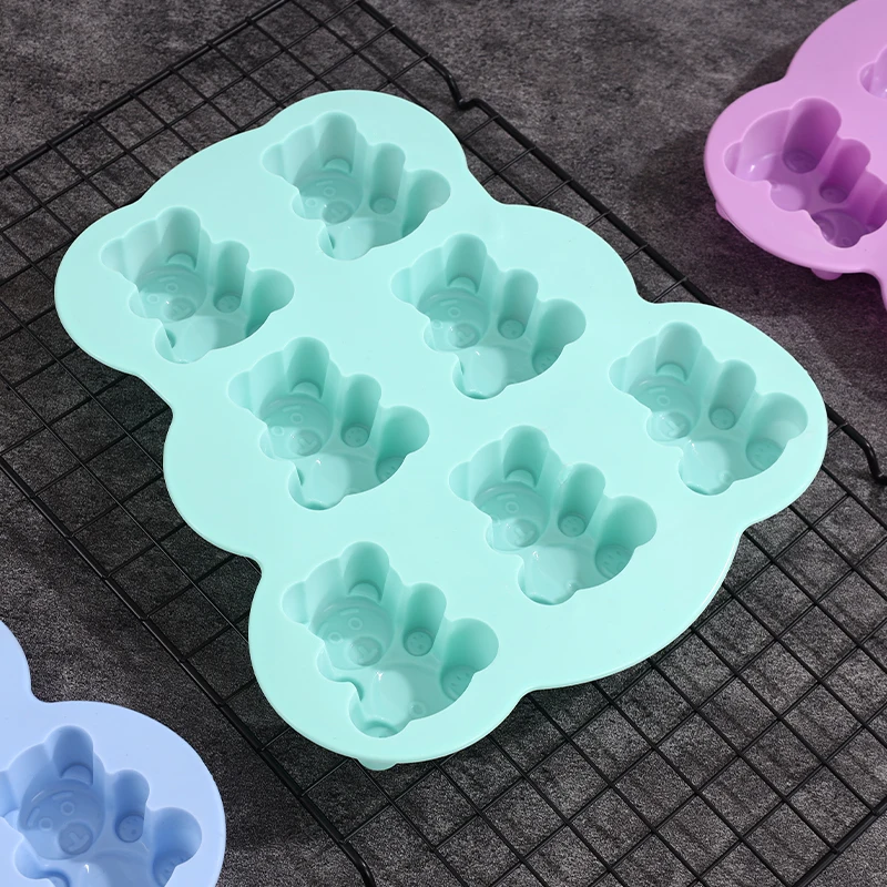 3D Lovely Bear Cake Mold Animal Cookie Silicone Mould For Chocolate Candy Kitchen Fondant Supplies Cupcake Topper Decorating