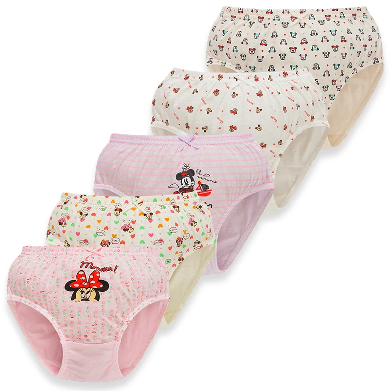 5/10 Pieces Cotton Children Triangle Underwear Cartoon Lovely Minnie Print Girls Panties Soft Kids Knickers Toddler Girls Briefs