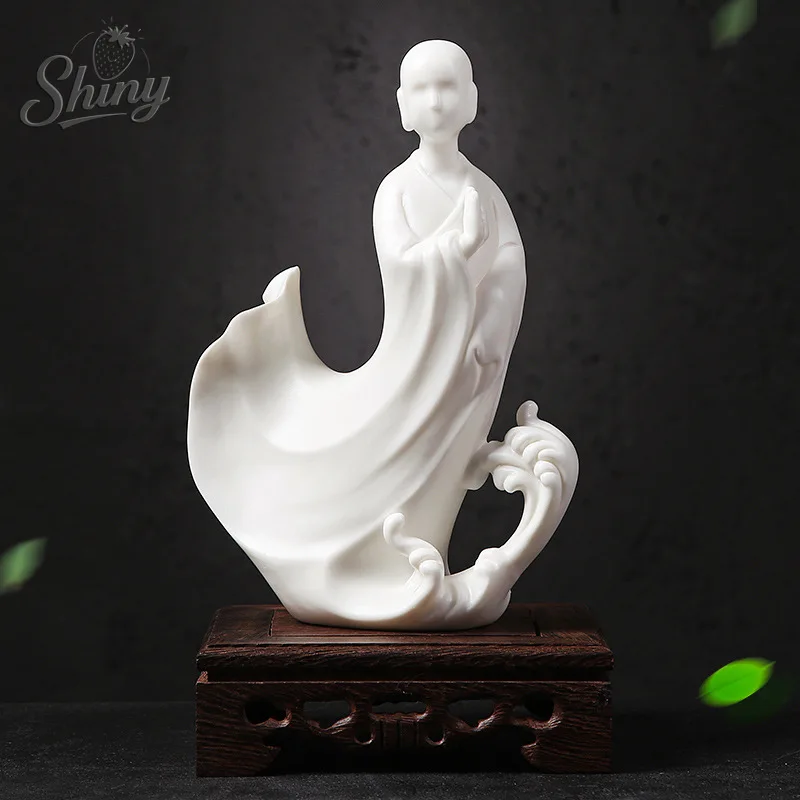 

Chinese Ceramic Figures Creative Home Living Room Entrance Office Decorations Zen Monk Ornaments