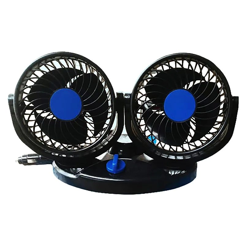 Dual Head Auto Dual Fan Car Cooling Oscillating Ventilation Air Fan For Cars Car Interior In Summer