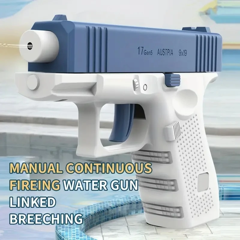 Mini Water Gun Children's Interactive Water Toy Water Spray Gun Summer Gift Toy with Linkage Rear Seat Continuous Fire Water Gun