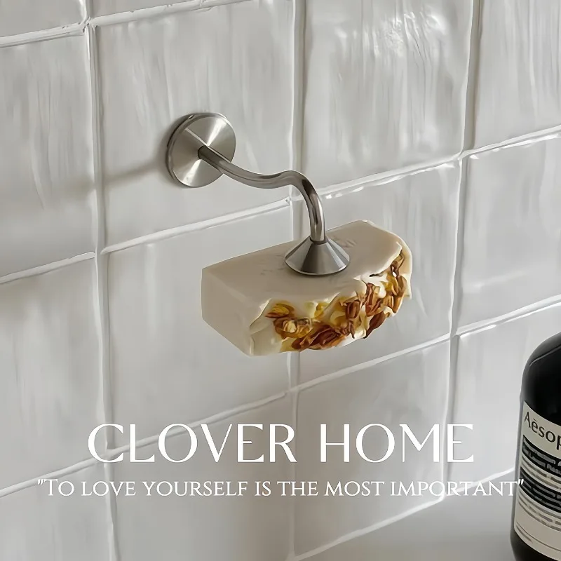 

Magnetic soap box wall-mounted punch-free toilet soap rack stainless steel soap shelf bathroom household