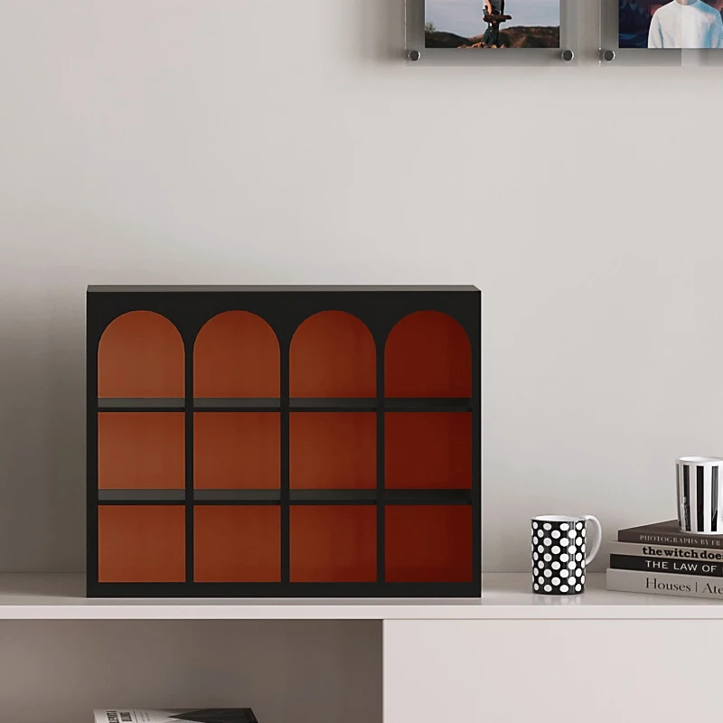 

Black water cup, tea cup, coffee cup holder, cup display stand, living room desktop, Duobao grid figure storage, small shelf.