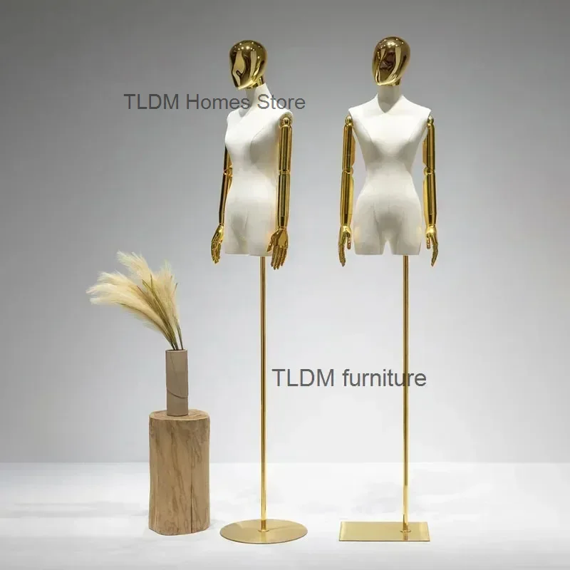 Clothing Store Mannequins Female's Clothing Electroplating Linen Model Stands Props Female Dummy Mannequin Display Stands