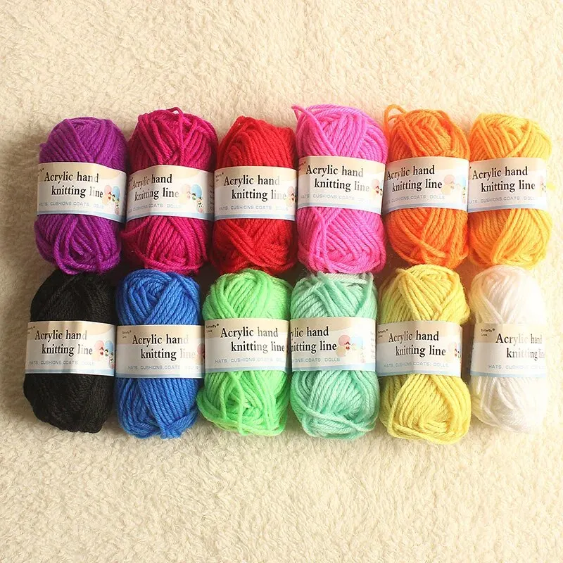 Wielokolorowe przedszkole ręcznie robione DIY torba materiałowa, kolorowa kula przędzy, lalka produkcyjna dla dzieci, malowanie przędzy tkanej 160g — zdjęcie 4