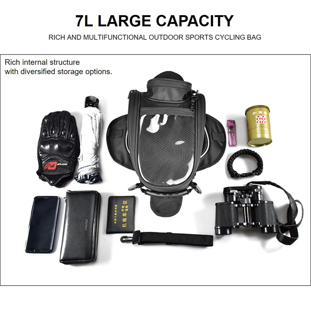 

Multi-Purpose Motorcycle Fuel Cell Bag - Expanded Capacity Navigation Tank Pack With Secure Mounting