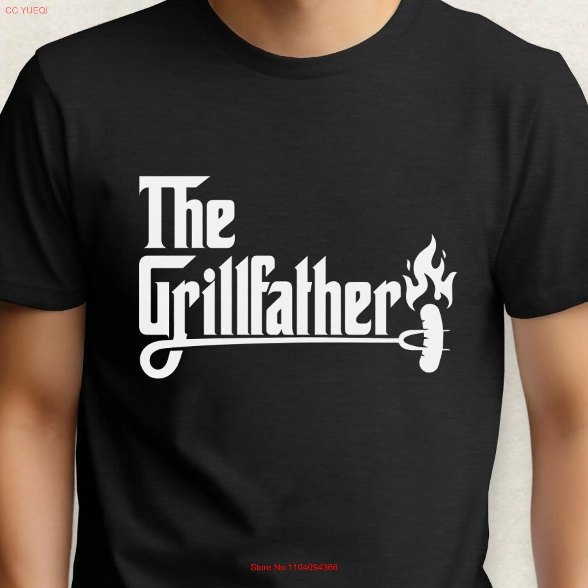 The Grillfather T Shirt Funny Dad Life Humor Joke for Him Father's Day Mom Pun long or short sleeves