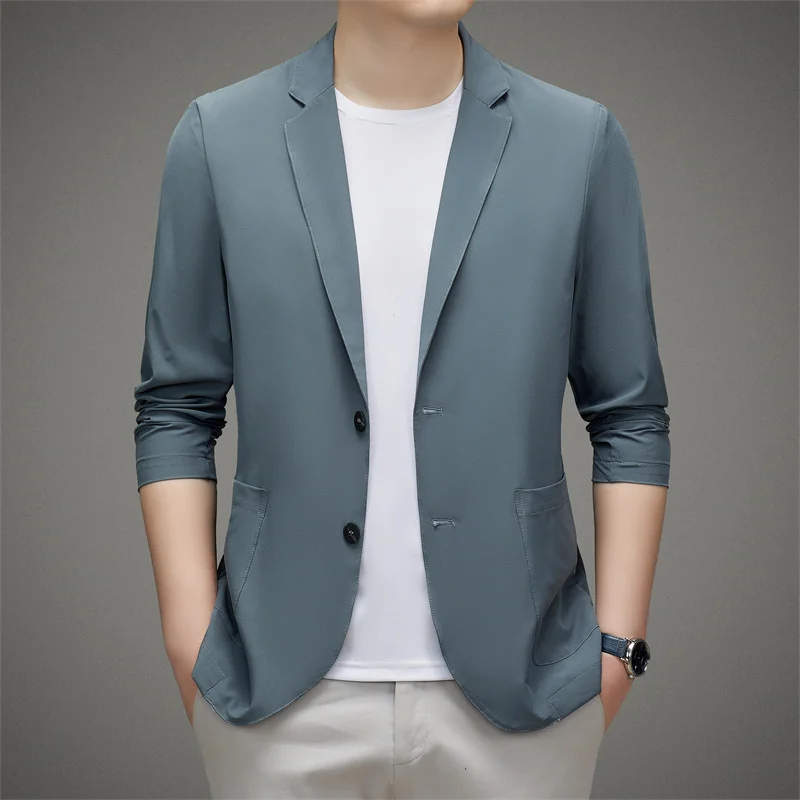 

Summer Sunscreen Men for Blazer 2023 New Ultra-thin Lightweight Smart Casual Suit Jackets Classic Solid Single Breasted Coats