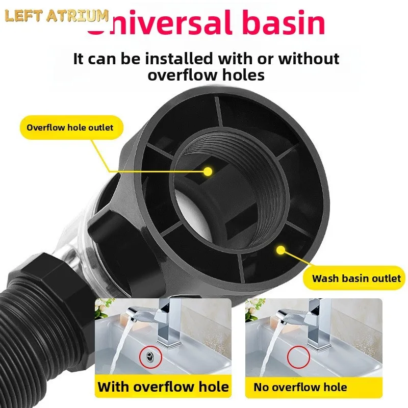 Bathroom washbasin anti-odor downpipe universal basin drain bathroom basin stainless steel drain set