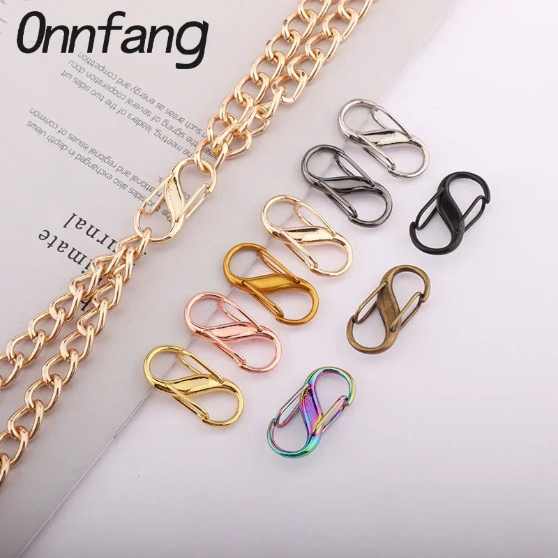 Metal S Type Shape Double Buckle Key Ring Snap Clasp Trigger Connect Shorten Leather Bag Bag Shoulder Chain Strap Pendant