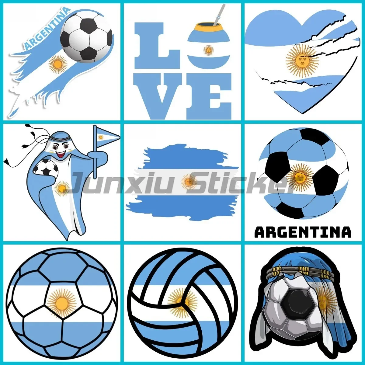 

Creative Argentina Flag Soccer Sticker Bicycle Wall Rooms Truck Laptop Motorcycle Vinyl Waterproof Car Decals
