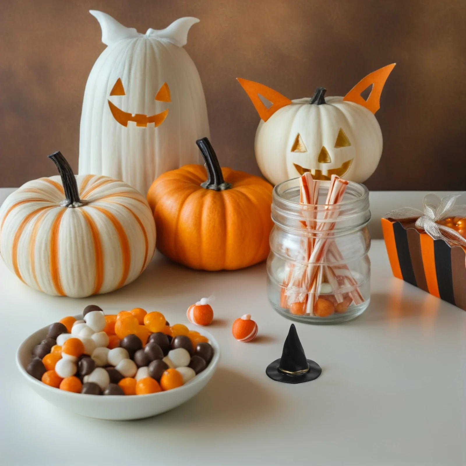 

72 Pcs Witch Hat Halloween Decoration House Plastic Miniature Hats for Crafts