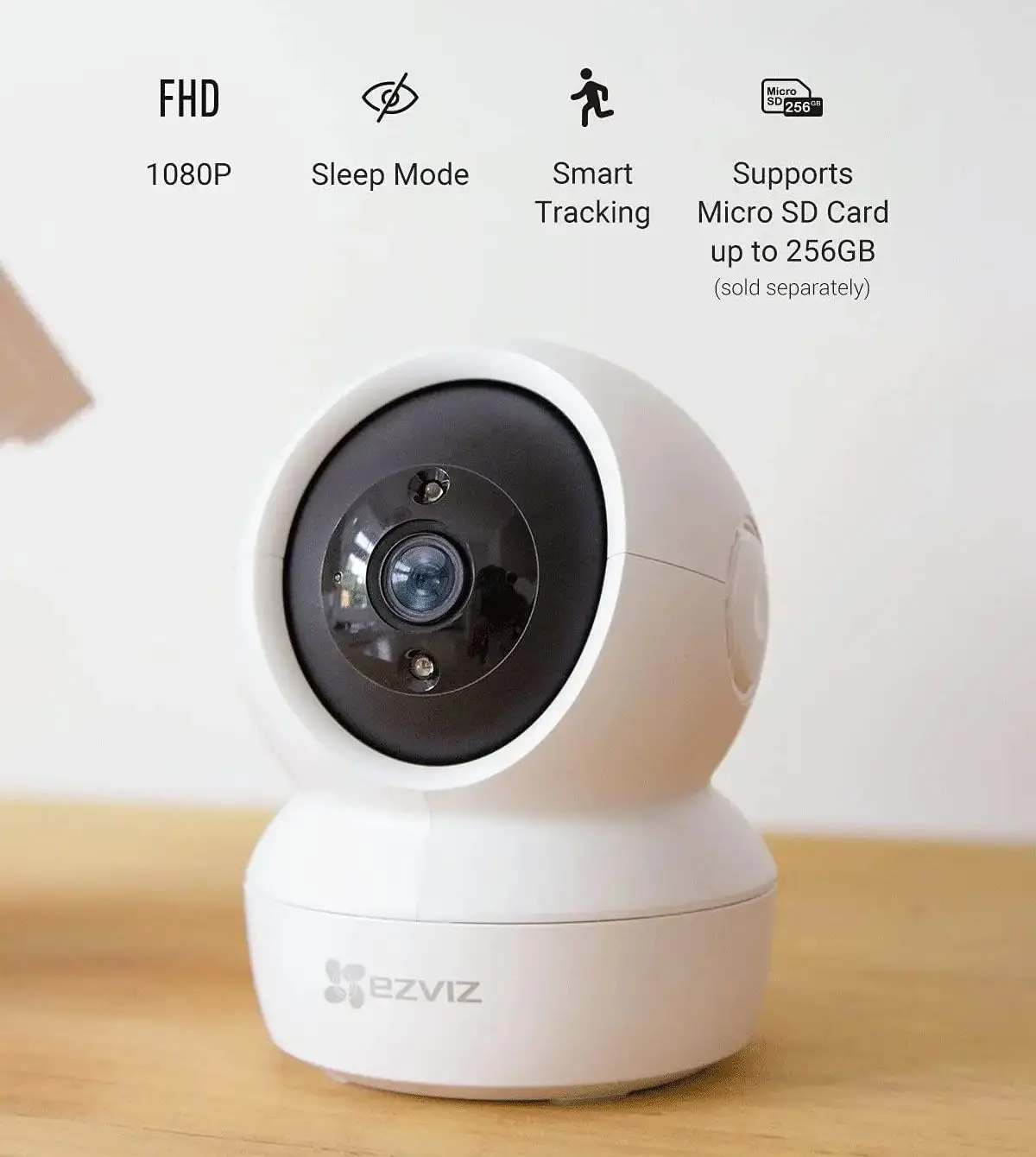 EZVIZ C6N White 1080P 360° Pan Tilt Indoor Camera,Motion Detection with Auto Tracking, 10m IR Night Vision,2-Way Talk,Sleep Mode