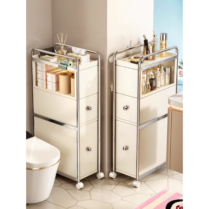 

Storage toilet locker, toilet side moving gap narrow cabinet