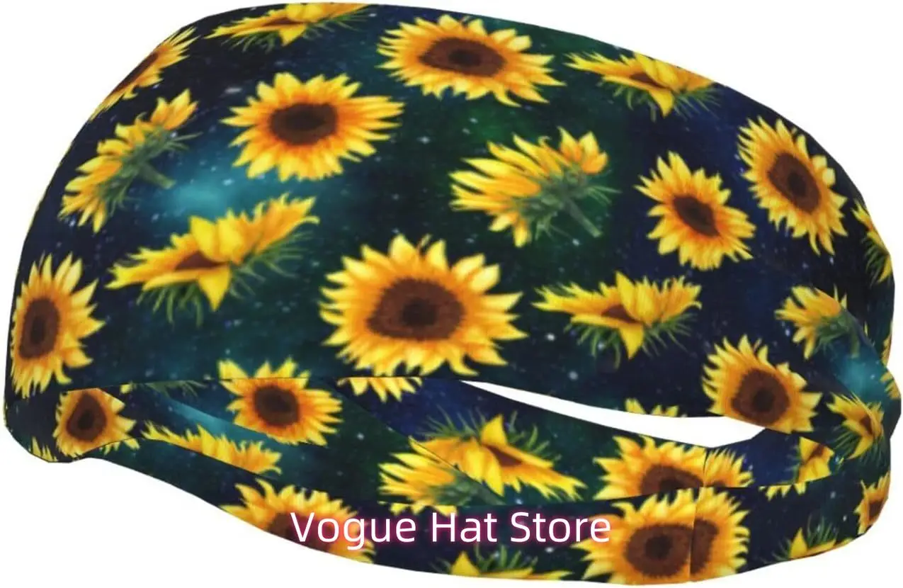 

Sunflower Headbands for Women Workout Sweatband for Running Cycling Football Yoga Non Slip