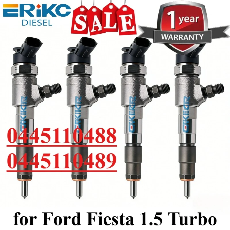 

4PCS 0445110488 0445110489 Common Rail Nozzle 0 445 110 489 Diesel Fuel Injector 0445 110 488 for Ford Fiesta 1.5 Turbo 1745052
