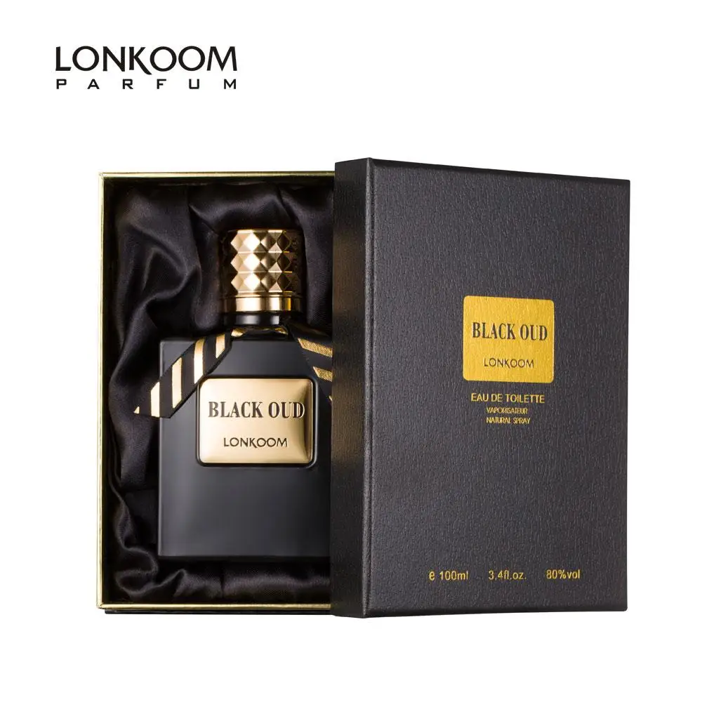 Lonkoom Woody Aromatic Fresh Floral Lavender Fragrance 100ml Perfume OUD BLACK EDT Long Lasting Woody Aromatic Fragrance FOR MAN