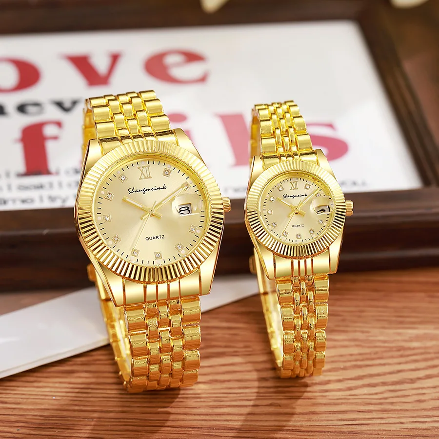 

1 PCs Fashion Gold Steel Band Women's Quartz Watch