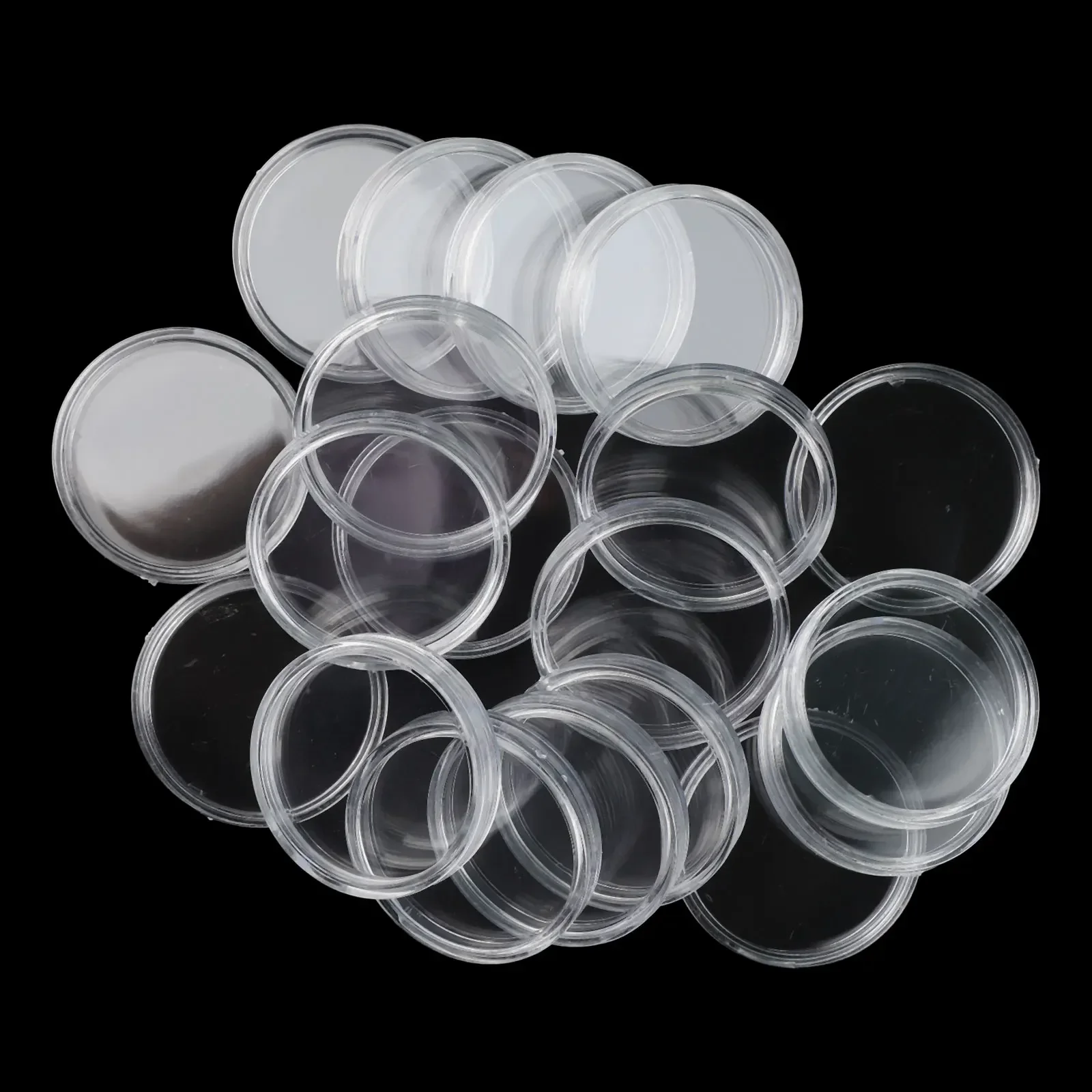 100pcs 28/32/39/41/mm Coin Display Case Plastic Clear Coin Holder Display Capsules For Coin Collecting Coin Storage Box