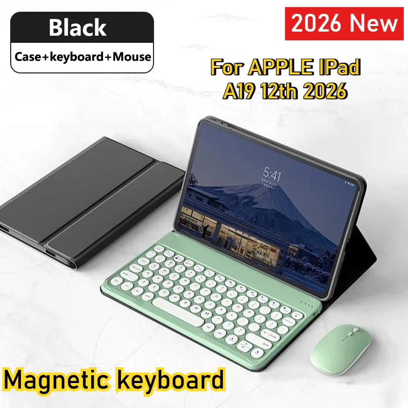 

Новый чехол-клавиатура Bluetooth с магнитным креплением для планшетов Apple iPad A19 12-го поколения, Air 8, 11-дюймовый M4, из искусственной кожи, защитный смарт-чехол