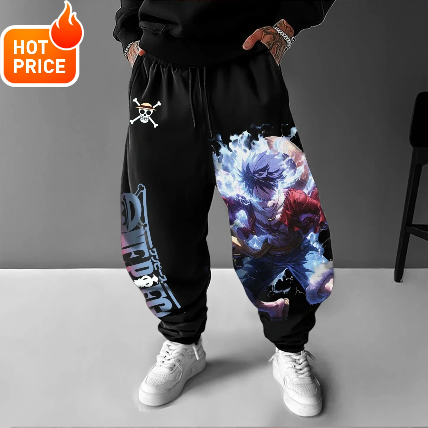 

Цельные аниме Luffy 2025, новые хлопковые мужские брюки Harajuku, осенне-зимние модные женские свободные повседневные спортивные брюки с манжетами Y2k